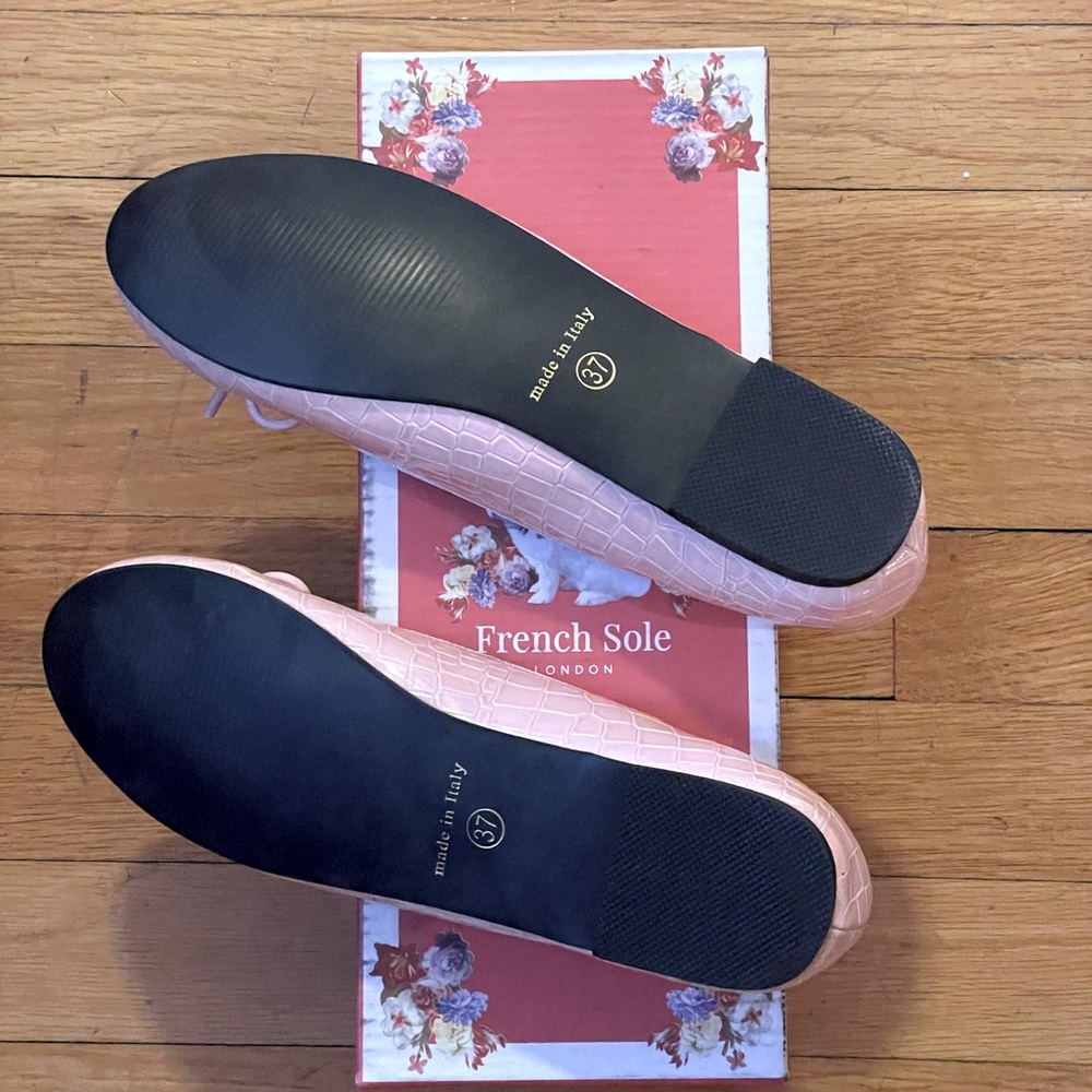 FRENCH SOLE Amelia Croc Effect Leather Ballet Flats - Women’s US 6.5 & 7.5 - New - Picture 8 of 8